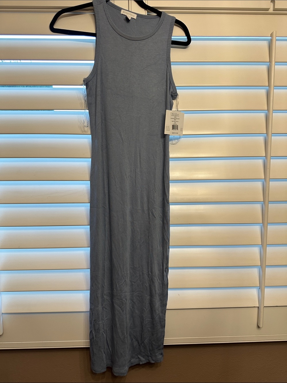 Beyond Yoga Ribbed Maxi Dress in Light Blue